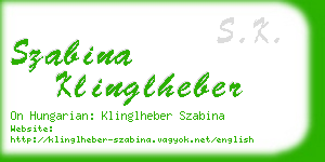 szabina klinglheber business card